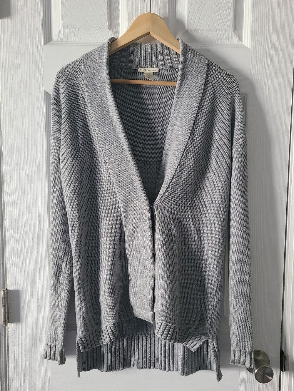 White + Warren Minimalist Cotton Cardigan